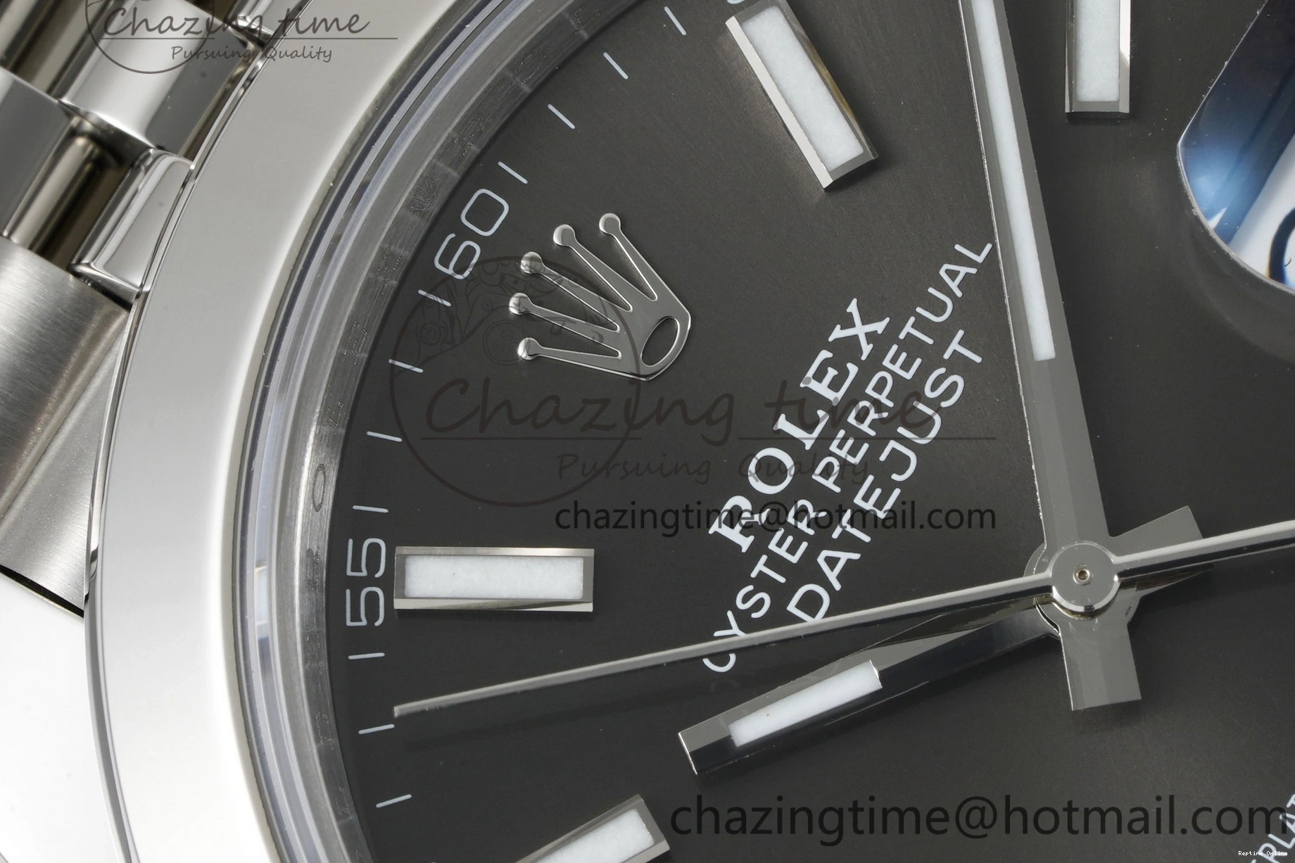 0419 OdorResistant DateJust 41 SS Polished Bezel KING 1:1 Best Edition 904L Steel Gray Stick Dial on Jubilee Bracelet VR 2207